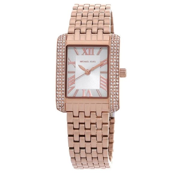 NWT Authentic Michael Kors Emery Quartz Crystal White Dial Women's Watch - Picture 1 of 3